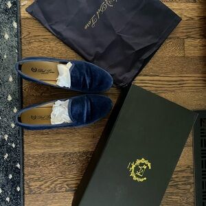 Del Toro- WOMEN'S NAVY VELVET SLIPPER